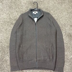 Joseph Abboud Sweater Large Men’s Full Zip Brown Wool Blend Shacket Classic